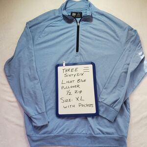 Three Sixty Six Men's Light Blue Zip-Up Sweater